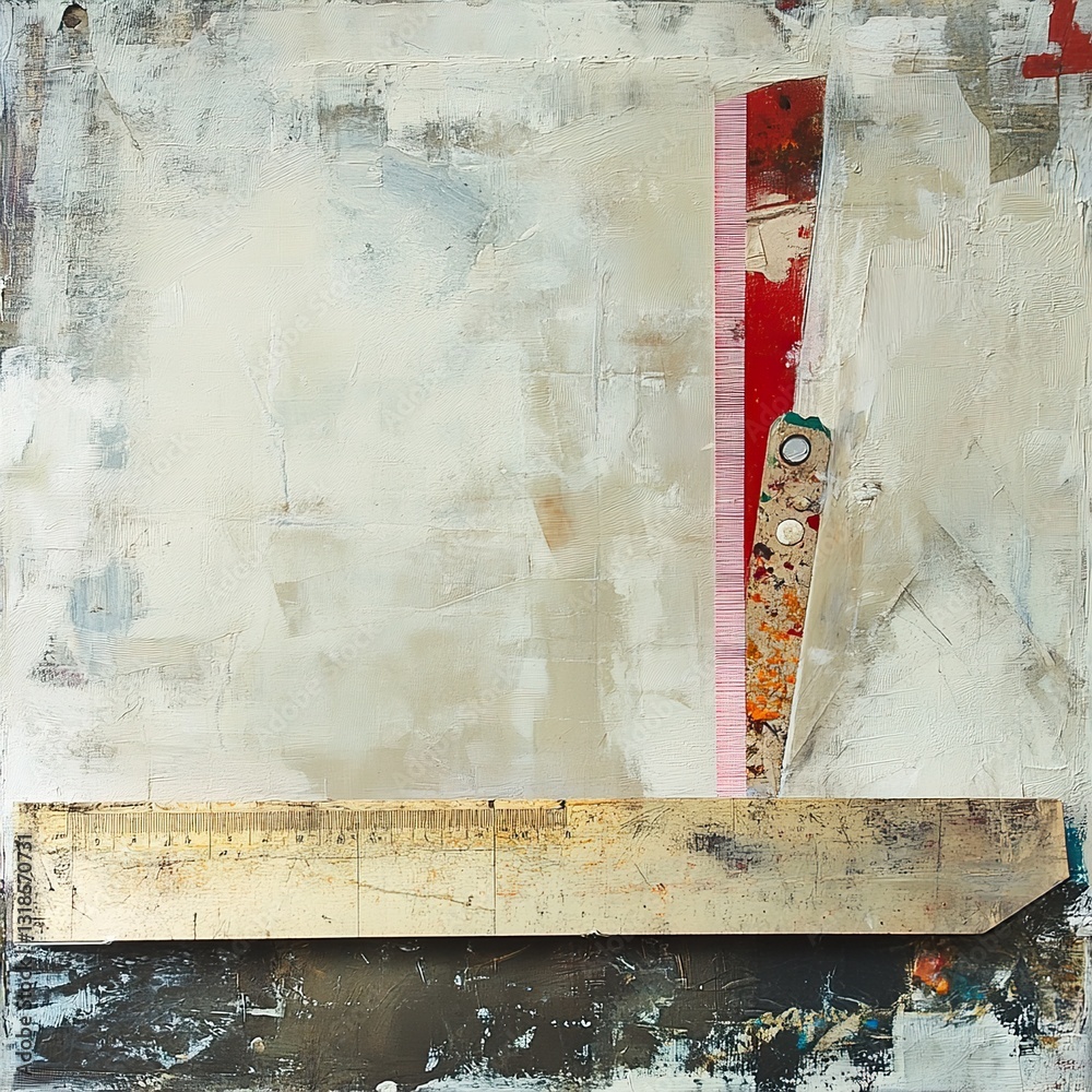Abstract Art: Palette Knife, Ruler, and Paint Textures