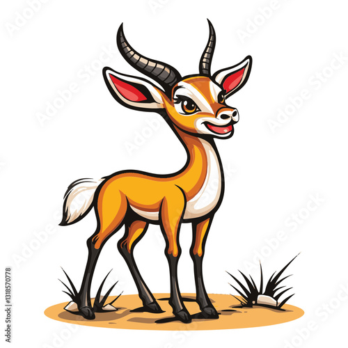 Springbok cartoon vector illustration 