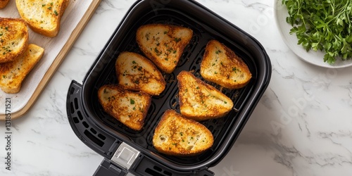 Fresh Garlic Bread Toast Made in Air Fryer with Perfect Crispiness