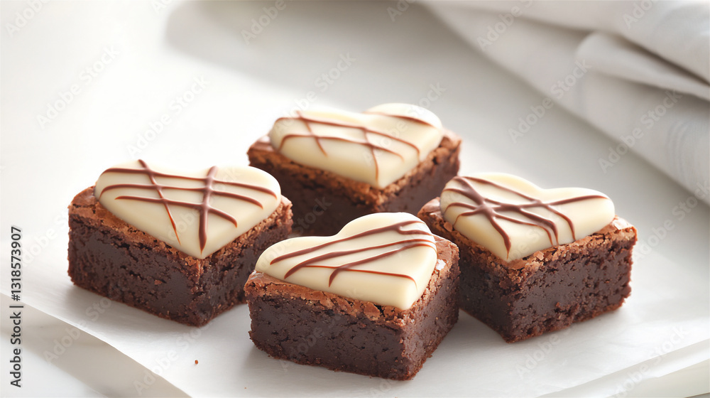 romantic white chocolate heart-shaped brownies romantic white chocolate heart-shaped brownies