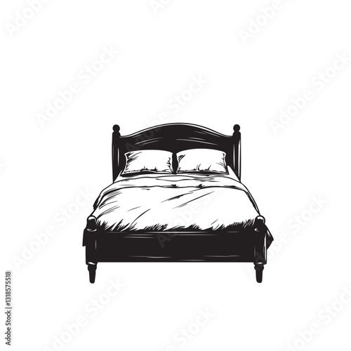 bed with pillows