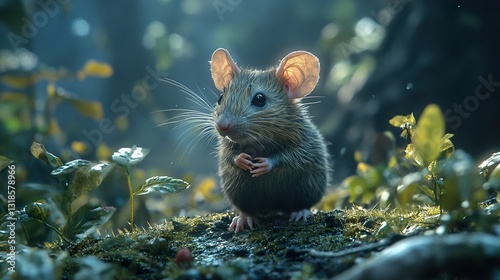 An Adorable Mouse in a Magical Forest