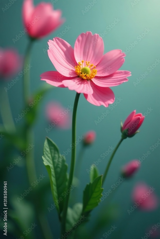 Single flower blooms in solitude amidst simplicity, spring, minimalist Single flower blooms in solitude amidst simplicity, spring, minimalist