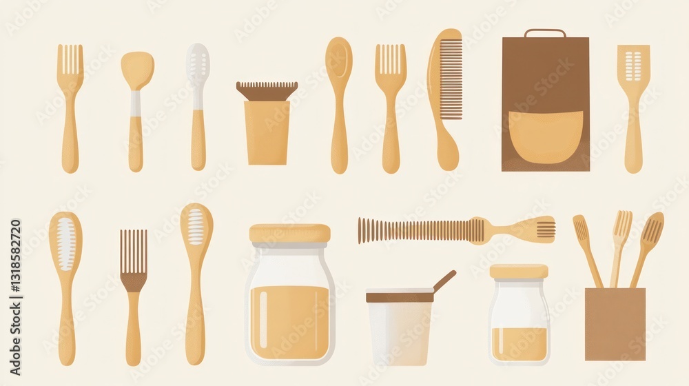 Eco-Friendly Wooden Utensils and Containers