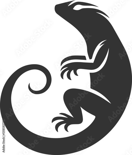 Lizard sitting with its tail wrapped around its body animal vector