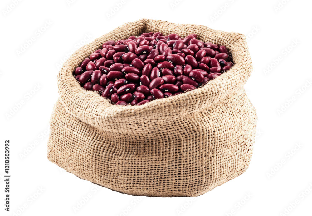 Red kidney beans in burlap sack, studio shot, healthy food Red kidney beans in burlap sack, studio shot, healthy food