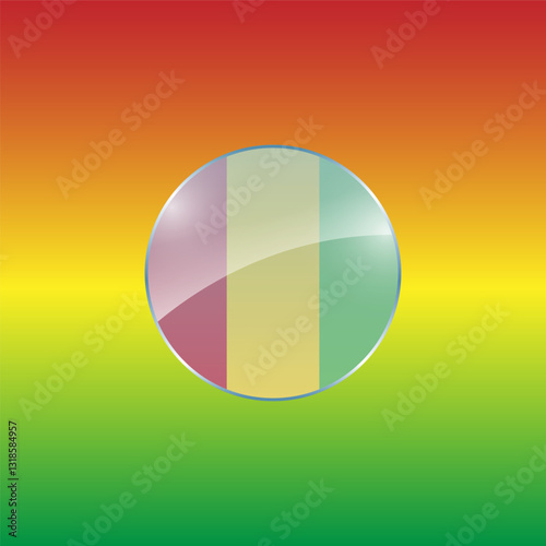 Guinea flags design vector illustration graphic of glossy buttons with identification pin vector illustration
