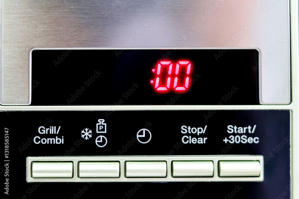 Close-up of the digital panel of a microwave oven Close-up of the digital panel of a microwave oven