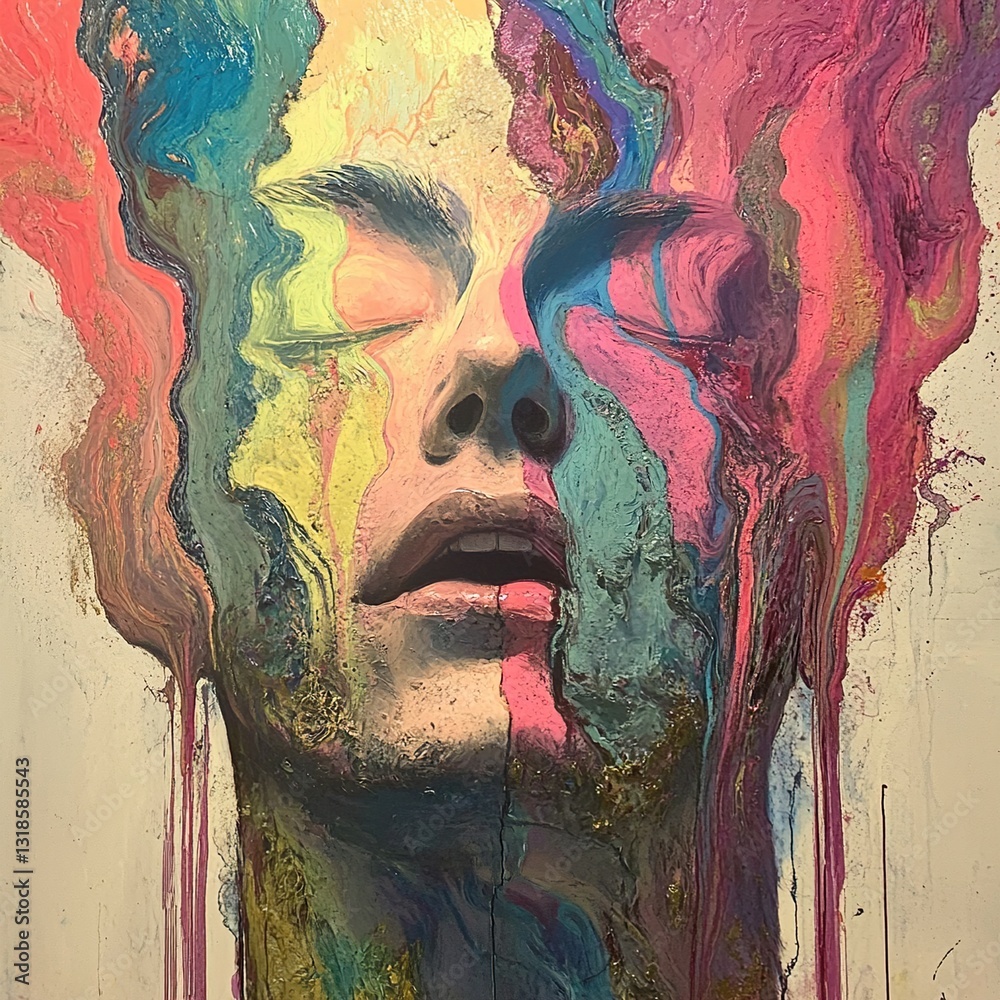 Abstract Expressionist Portrait: A Vibrant Exploration of Emotion