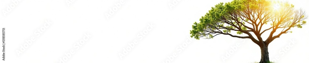 custom made wallpaper toronto digitalIsolated tree on white background with sunlight filtering through leaves, bare branches, trees