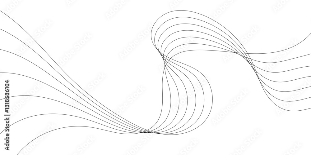 Fototapeta premium Black line wave technology background