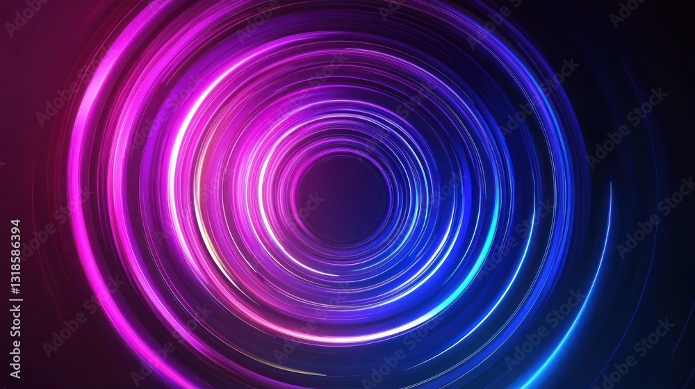 Abstract Neon Circles in Dark Background Abstract Neon Circles in Dark Background