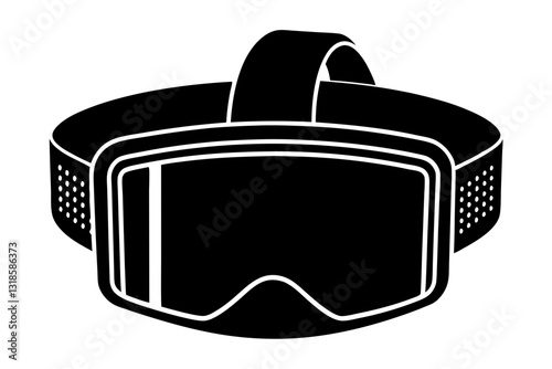 VR headset silhouette vector