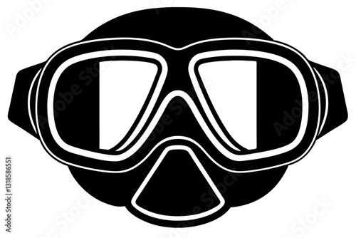 Scuba diving mask silhouette vector