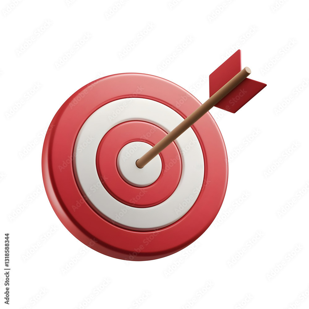 Target with arrow isolated on transparent background, goal achievement icon. Target with arrow isolated on transparent background, goal achievement icon.