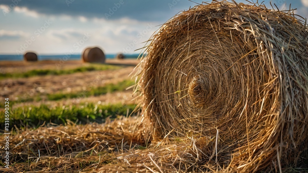hay bale in the field hay bale in the field