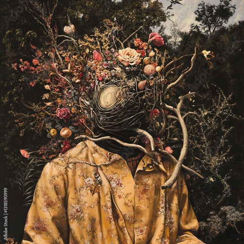 Floral Mind: A Surreal Journey into Nature's Embrace
