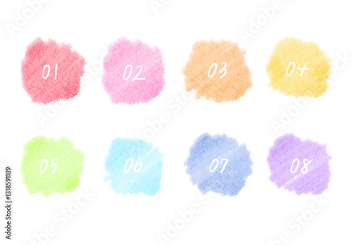 水彩　ナンバーアイコン