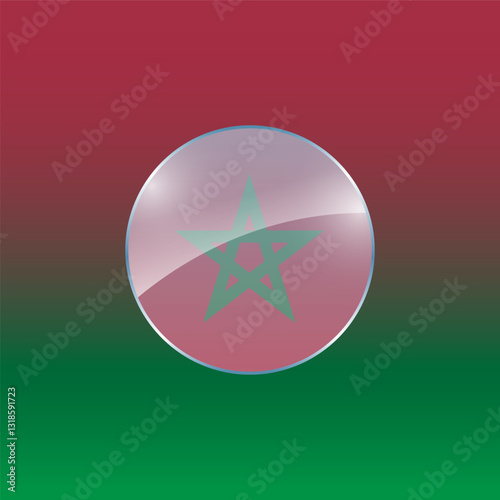 Marocco flags design vector illustration graphic of glossy buttons with identification pin vector illustration