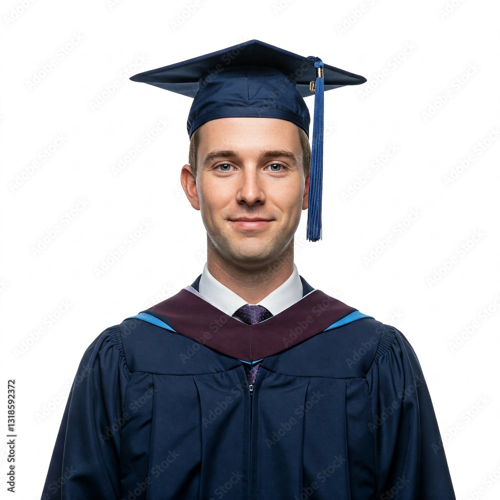 A university graduate on a white background A university graduate on a white background