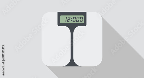 Minimalist digital illustration of a modern bathroom scale