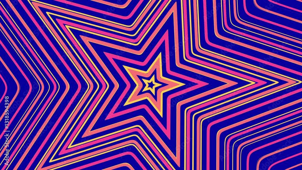  Bright and dynamic multi-colored star shapes arranged in a seamless pattern