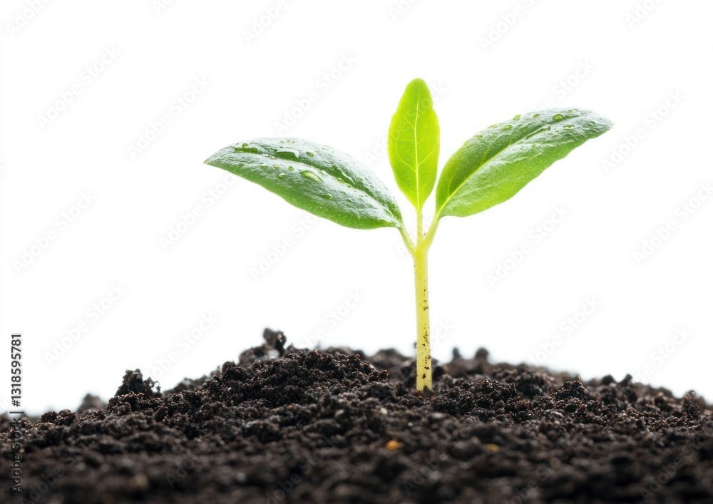 Sprout Growing in Soil Symbolizes New Beginnings and Fresh Start Sprout Growing in Soil Symbolizes New Beginnings and Fresh Start