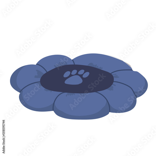 Cat stuff and pets accessory. Vector icon of colorful cat care object. Cat food and toys. Flat hand drawn illustration Isolated on background.