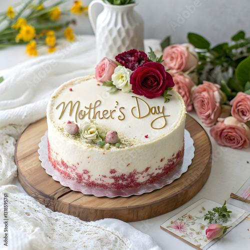  cake decorated with flowers for celebrating mother's day