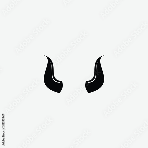 Devil horn icon vector flat style logo design template