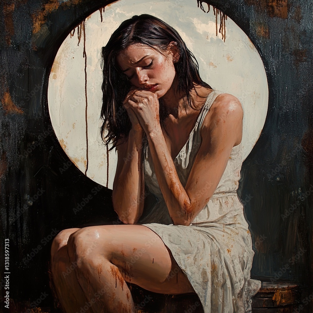 A Woman in Grief: A Study in Pain and Solitude