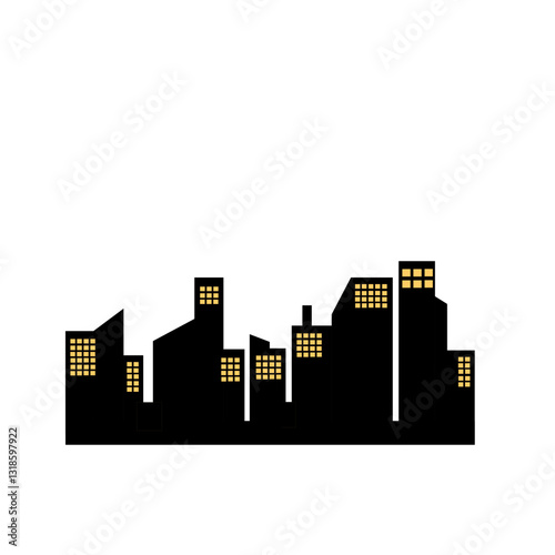 City silhouette vector set. Panorama city background.
