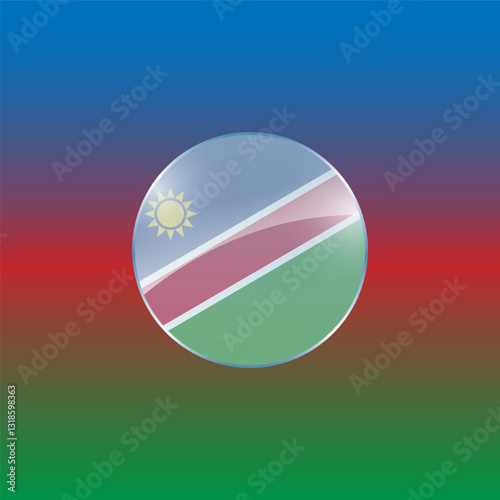 Namibia flags design vector illustration graphic of glossy buttons with identification pin vector illustration