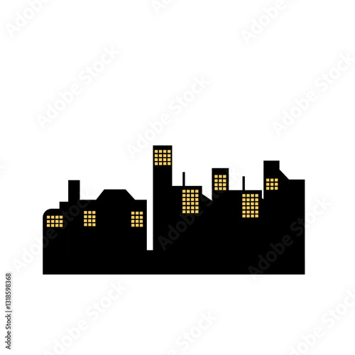 City silhouette vector set. Panorama city background.