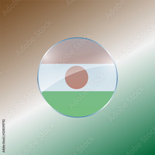 NIger flags design vector illustration graphic of glossy buttons with identification pin vector illustration