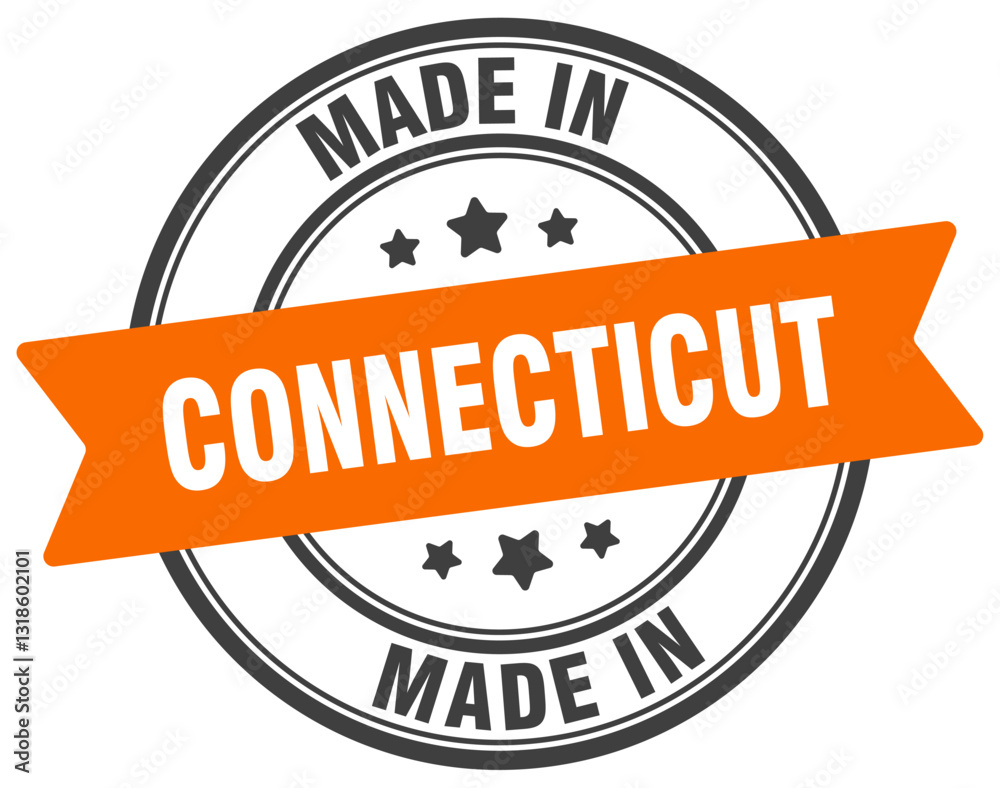 Fototapeta premium Made in Connecticut round sign. Made in Connecticut stamp.