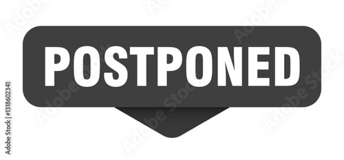 postponed sticker. postponed sign on transparent background