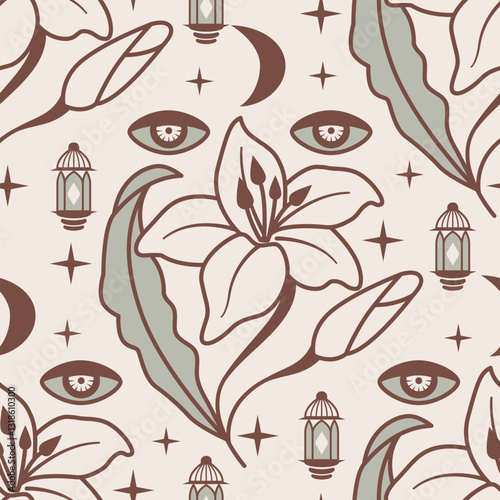 ramadan theme fabric pattern minimalist style