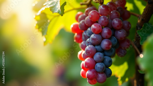 Close-Up of Grapes in a Vineyard