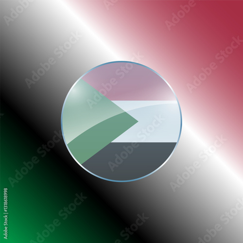Sudan flags design vector illustration graphic of glossy buttons with identification pin vector illustration
