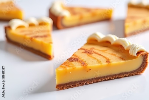 Delectable Buko Pie Slices on a White Background photo