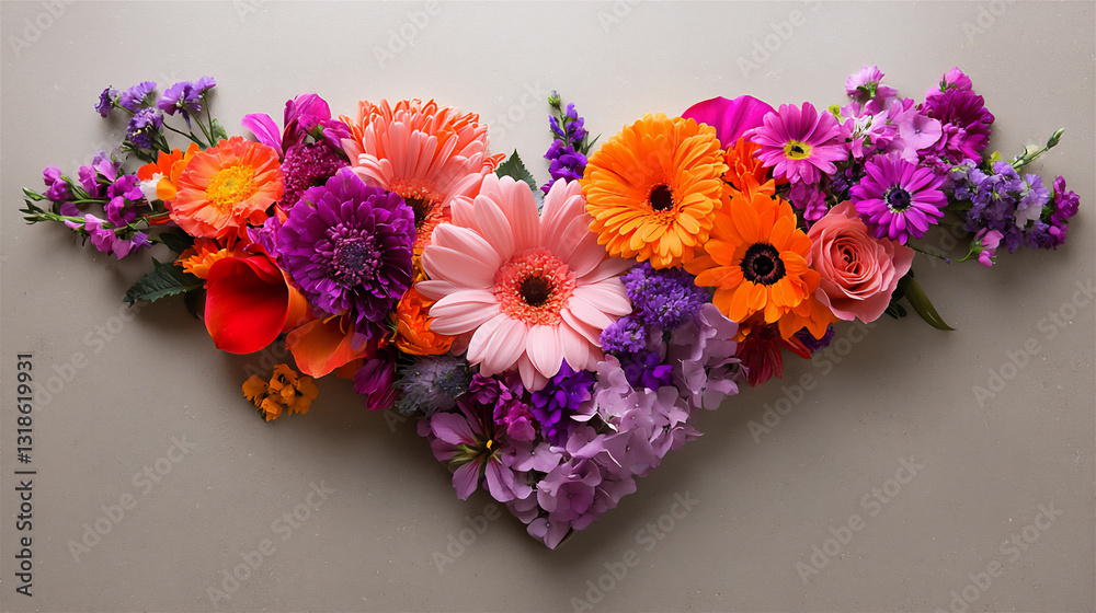 Obraz premium sophisticated heart-shaped flower garland