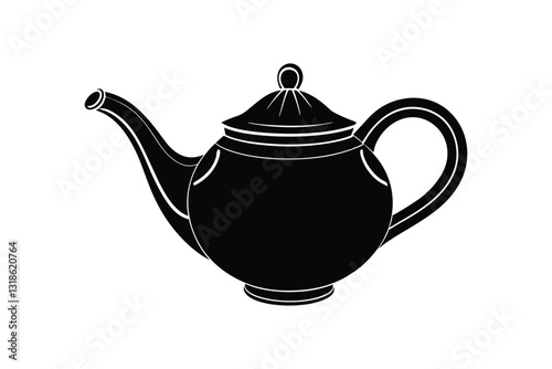 Silhouette art illustration of a classic teapot vector design.eps