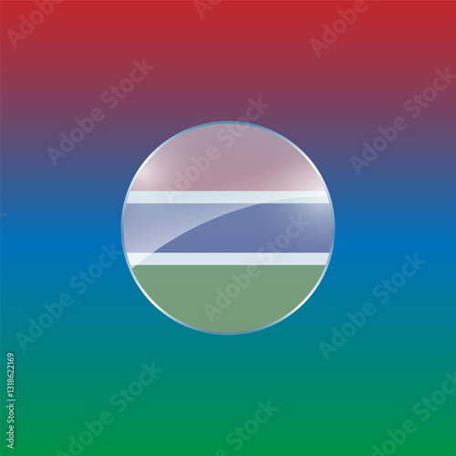 The ganbia flags design vector illustration graphic of glossy buttons with identification pin vector illustration