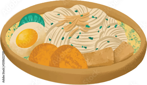 Indonesian street food culinary named soto banjar. streetfood vector illustration. indonesian food hand drawn illustration