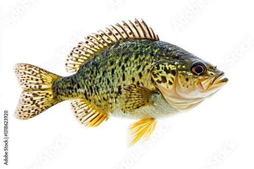 Vibrant Color Image of Fishing Crappie Fish Isolated on White Background photo