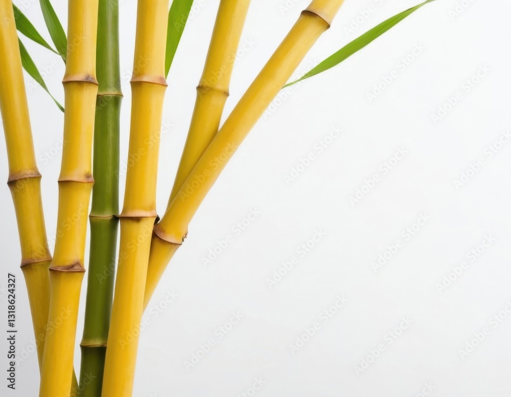 Obraz premium green bamboo on a white background