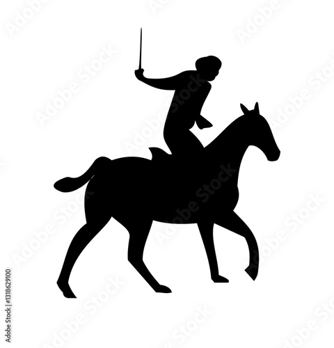 Jockey Riding Horse Silhouette
