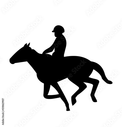 Jockey Riding Horse Silhouette
