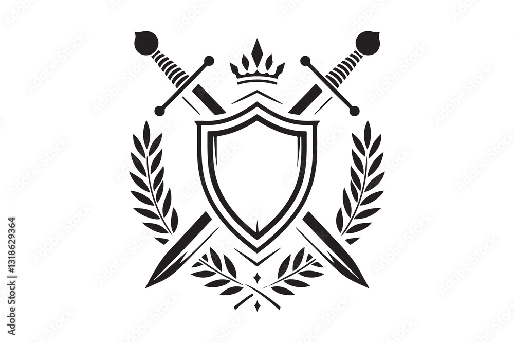 Obraz premium shield with a blank space inside in logo style